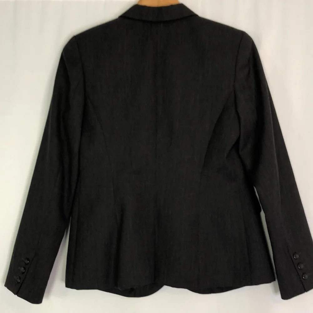 PENDLETON CLASSIC DARK GRAY 100% PURE VIRGIN WOOL BLAZER     SIZE 8